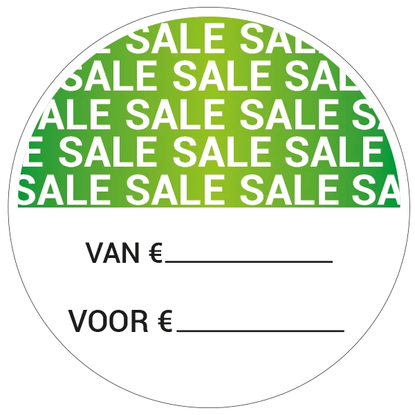 Sale van voor sticker full color